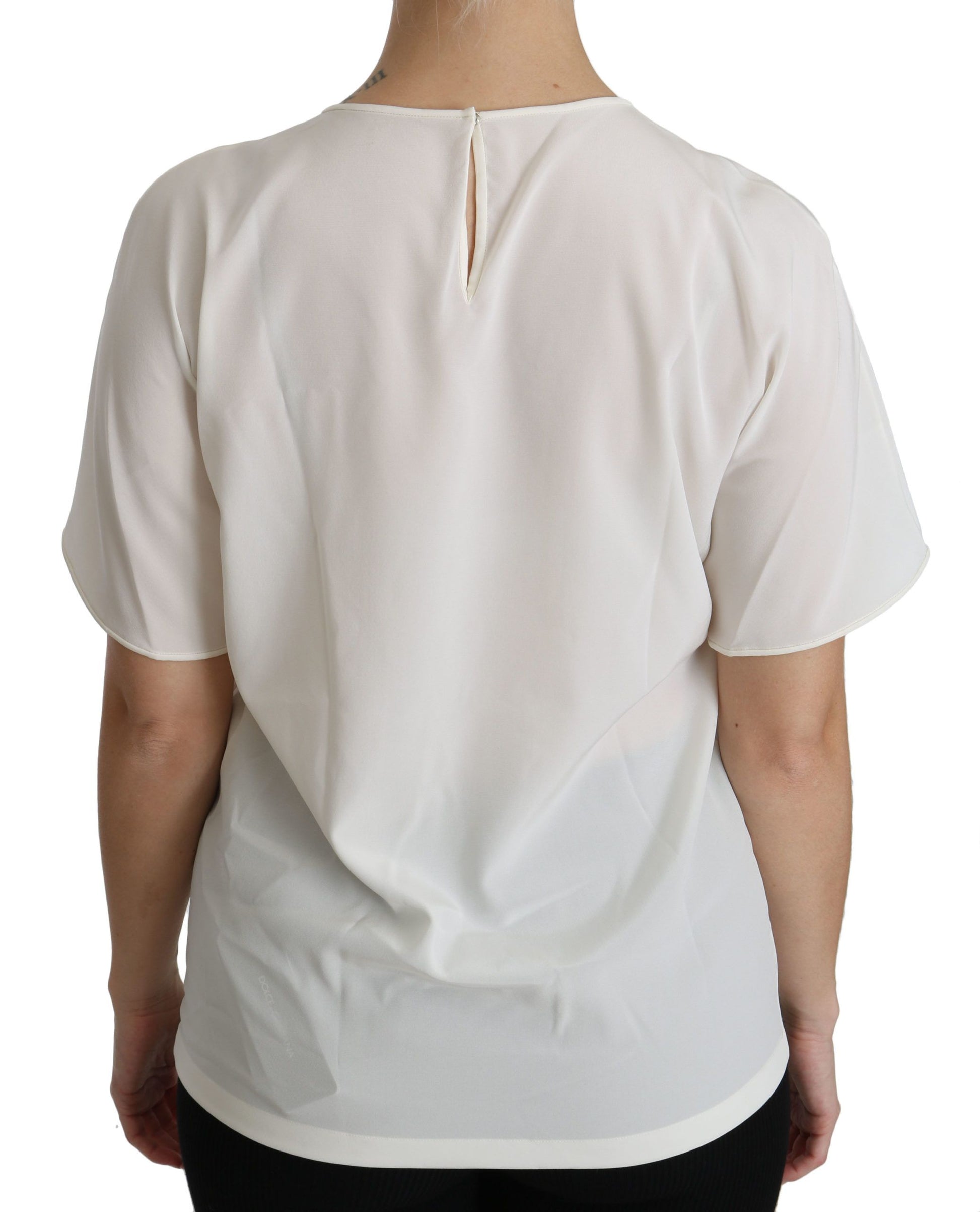 White blouse with open back
