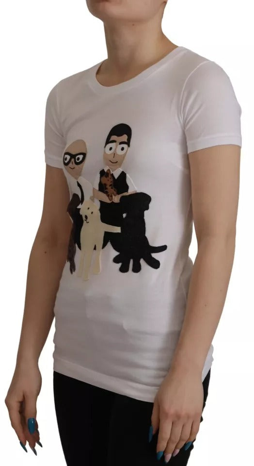 White t-shirt with cartoon print