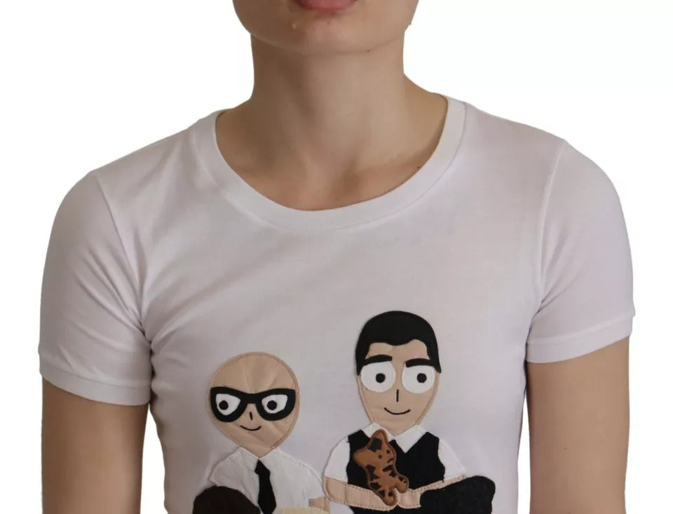 White t-shirt with cartoon character design