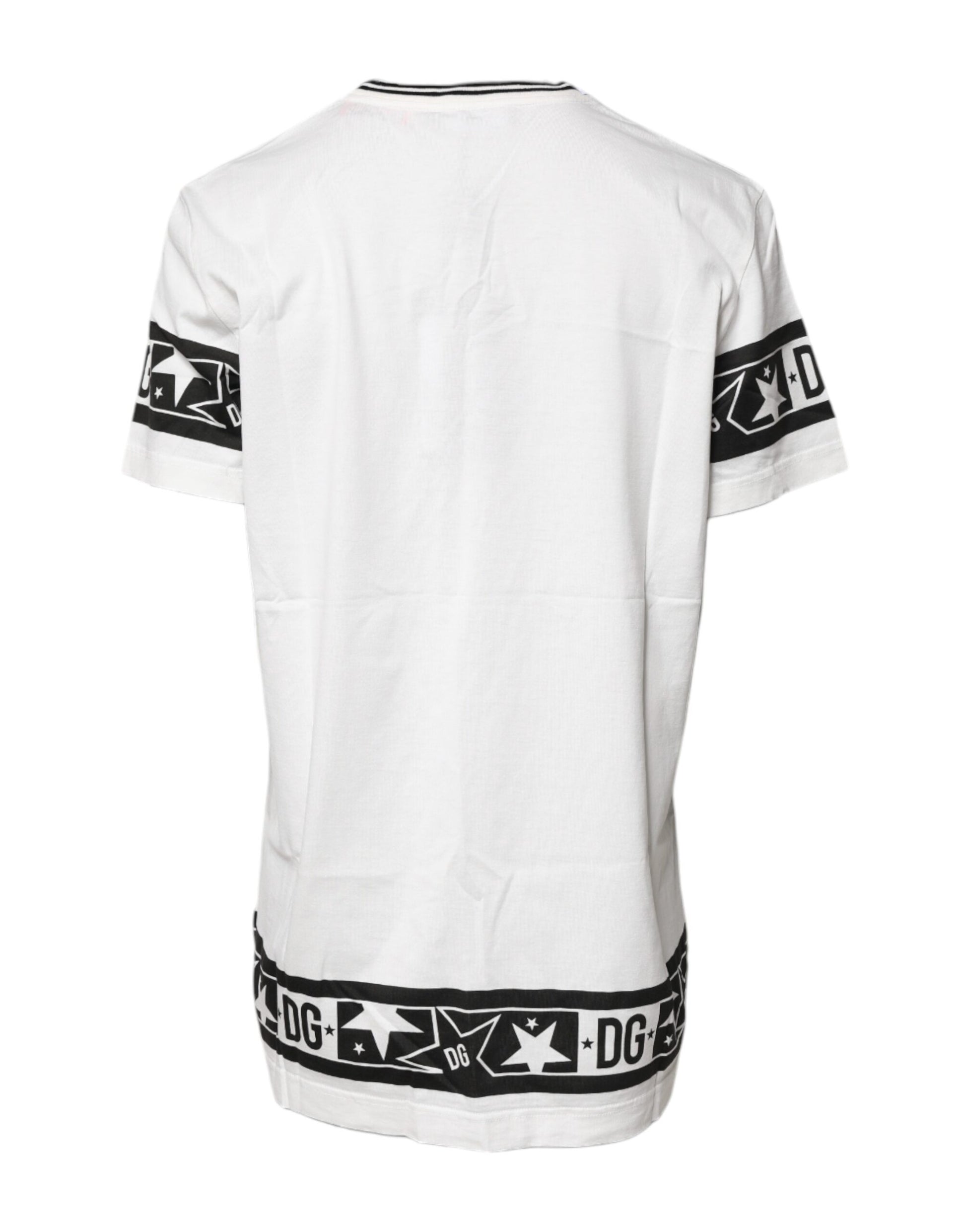 White shirt with black stripe on back