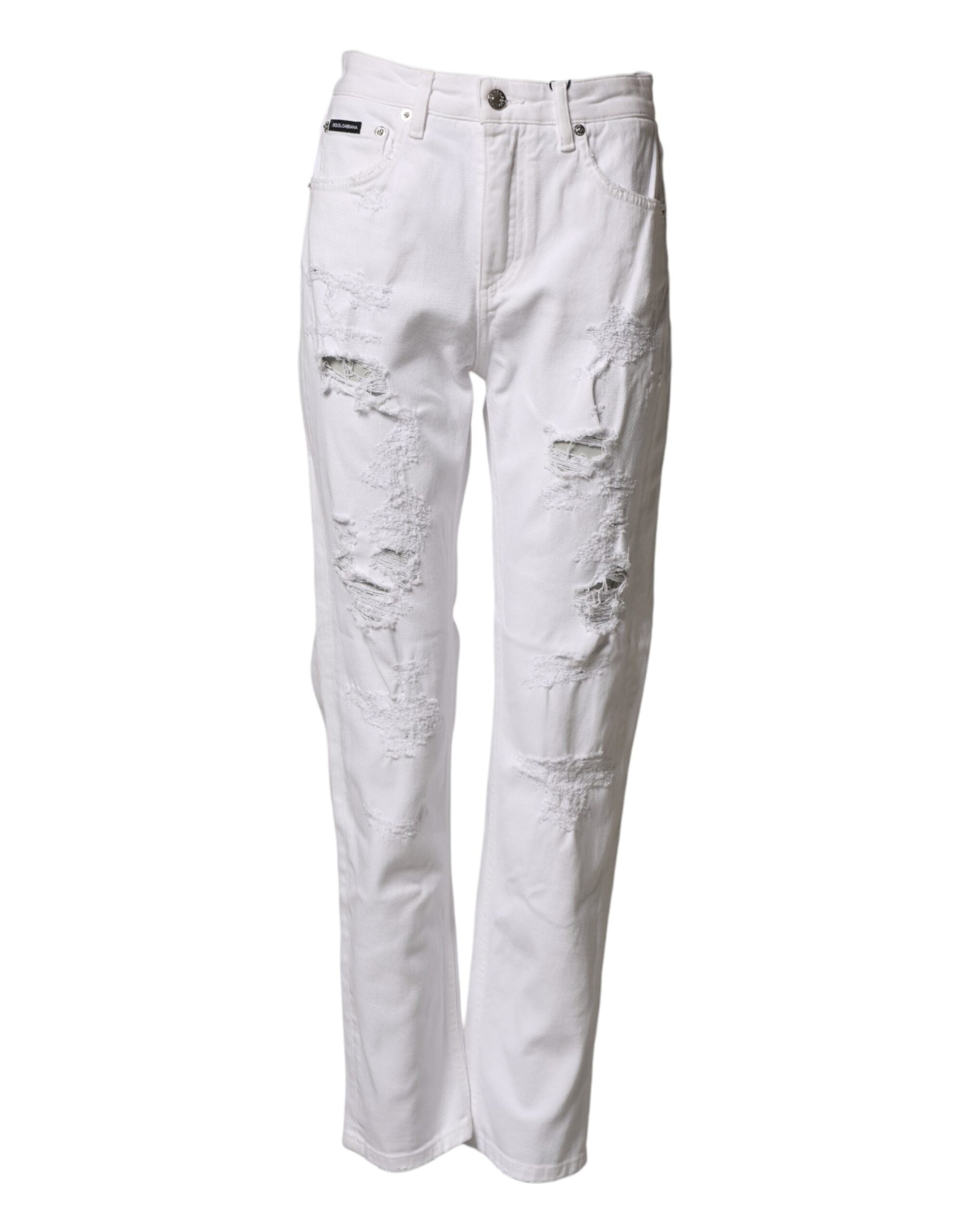 White distressed jeans on a mannequin