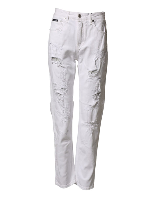 White distressed jeans on a mannequin