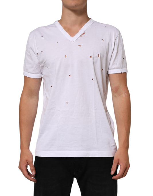 White t-shirt with holes in front