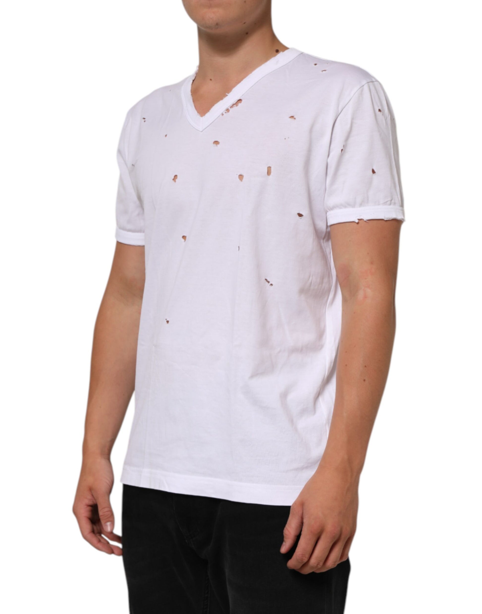 White t-shirt with holes in front