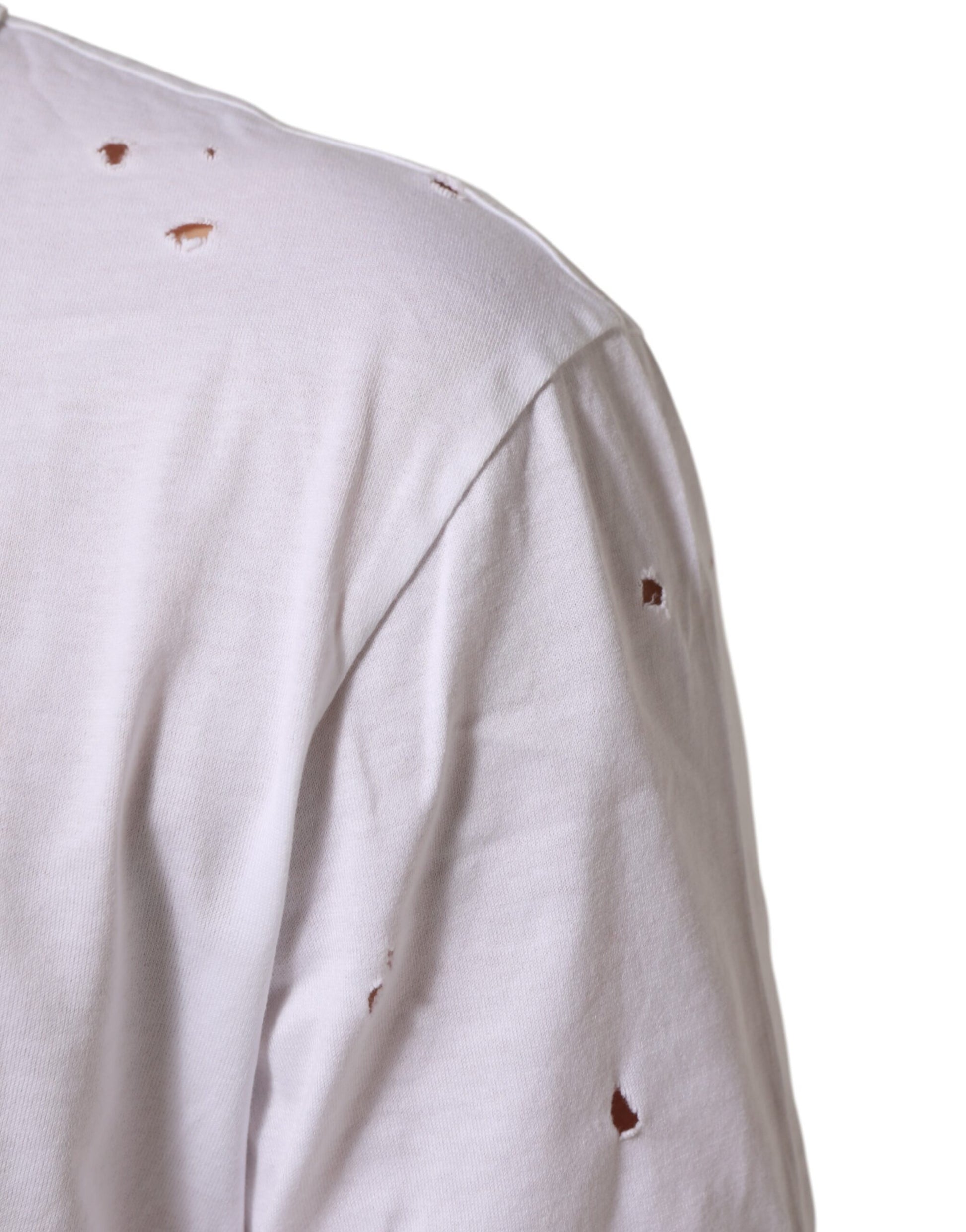 White shirt with holes on back
