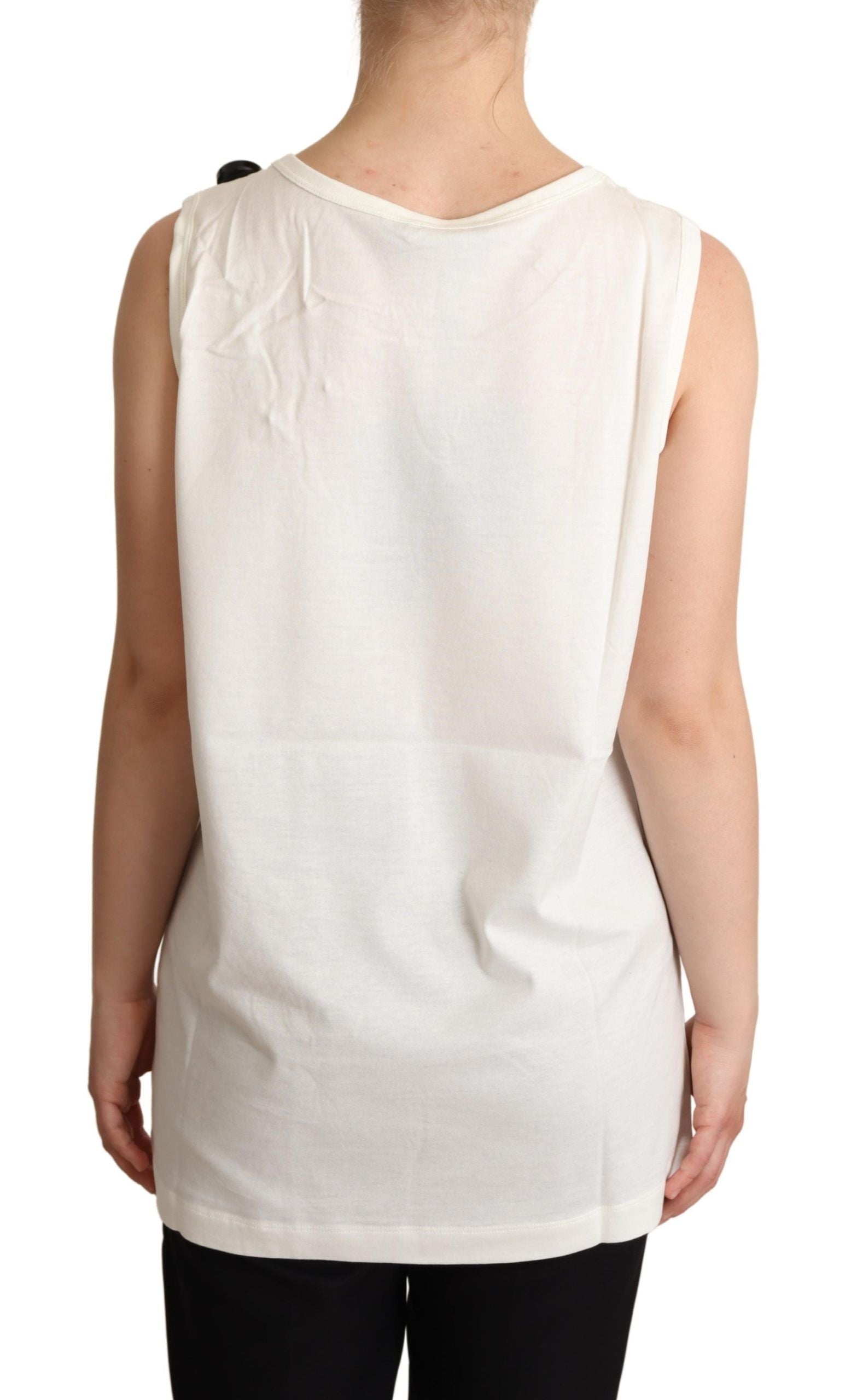 White tank top with short sleeves