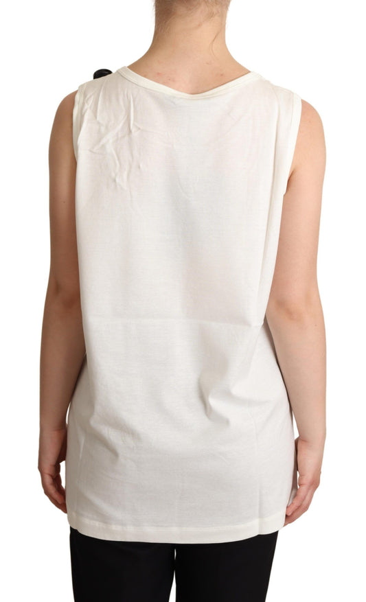 White tank top with short sleeves