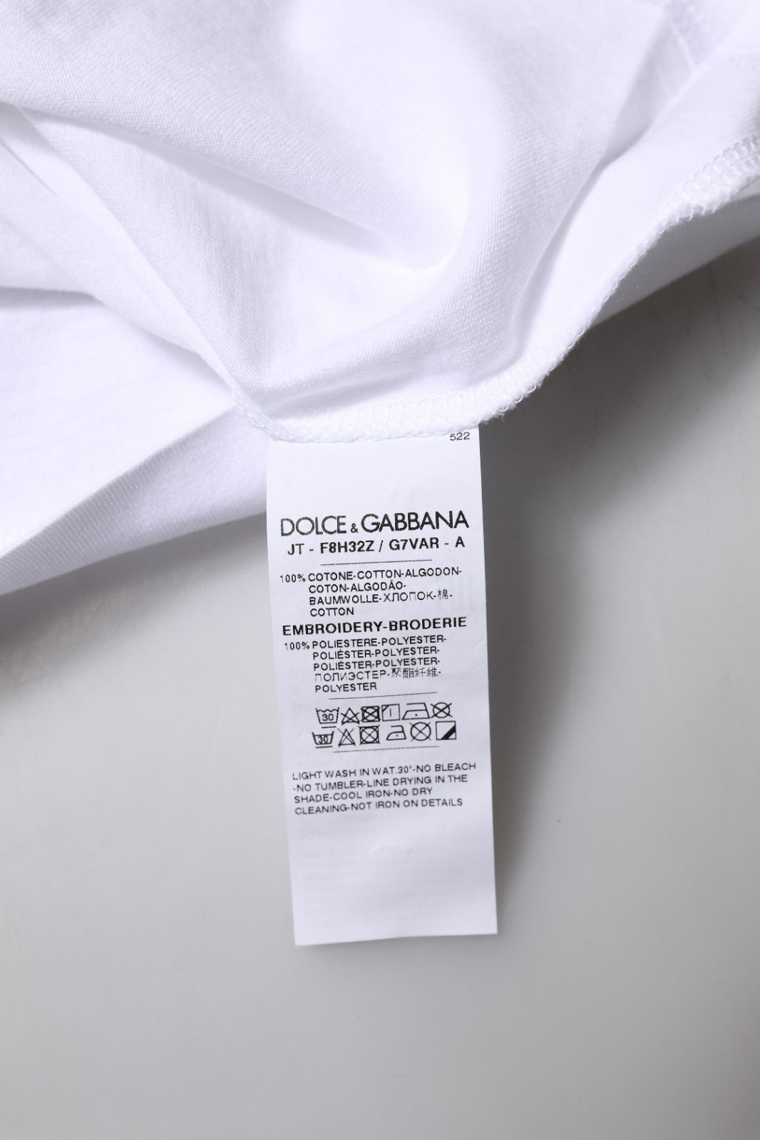 White tag on white fabric