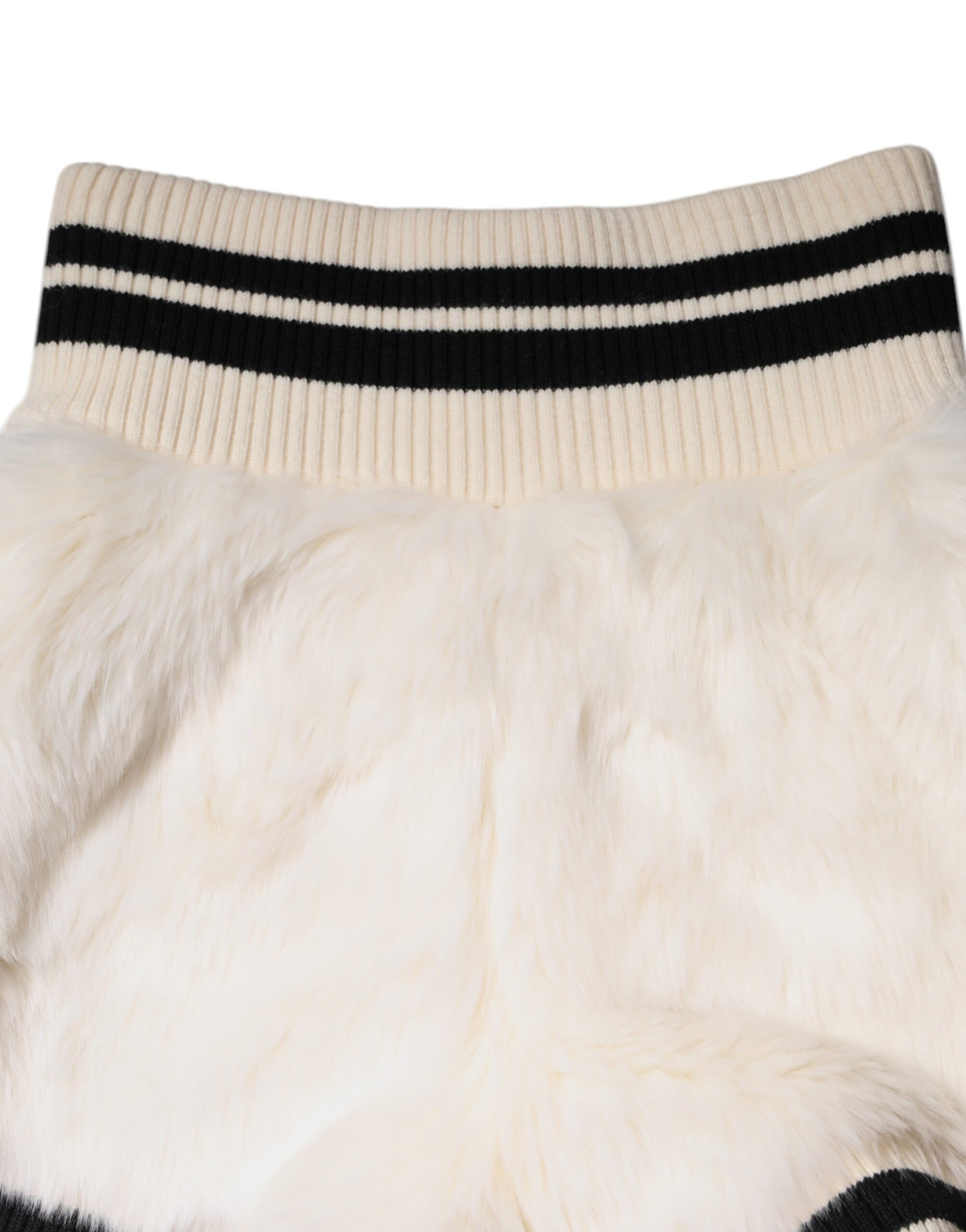 Furry shorts with black stripes