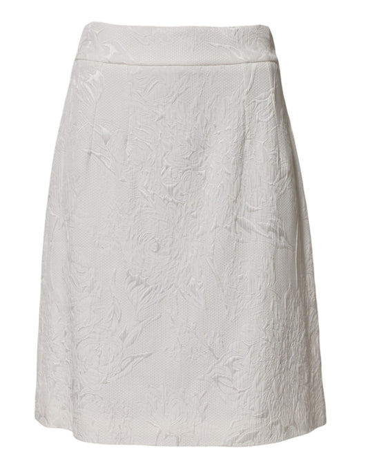 White pleated skirt with lace pattern