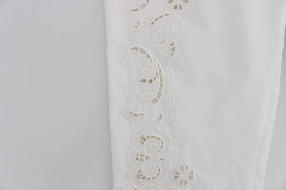 White lace doily on a white surface