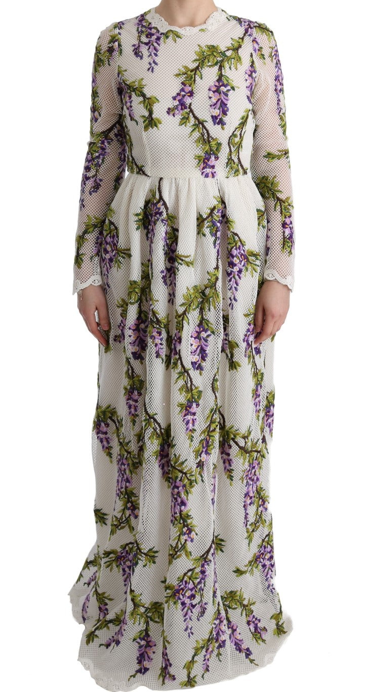 Long flowy dress with floral pattern