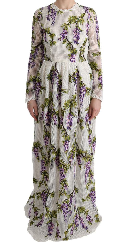 Long flowy dress with floral pattern