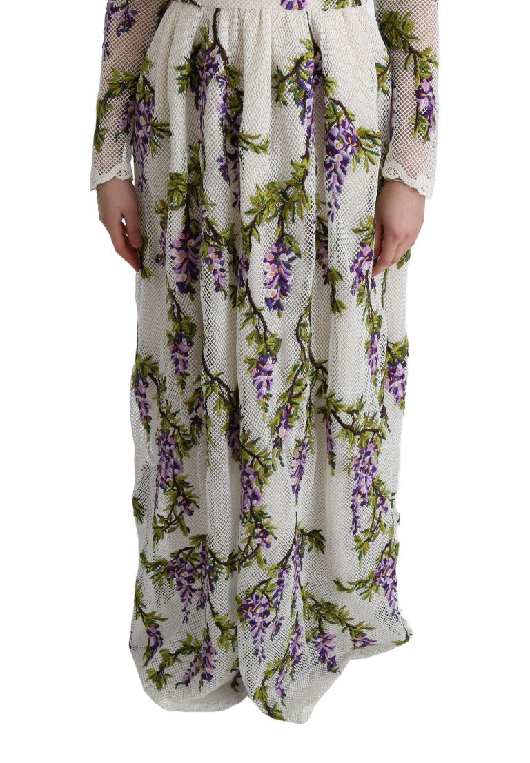Long flowy dress with floral pattern