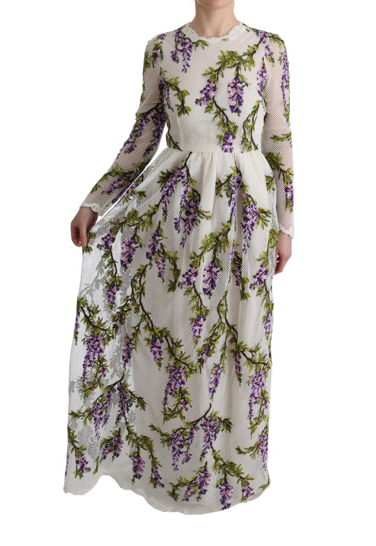 Long flowy dress with floral pattern
