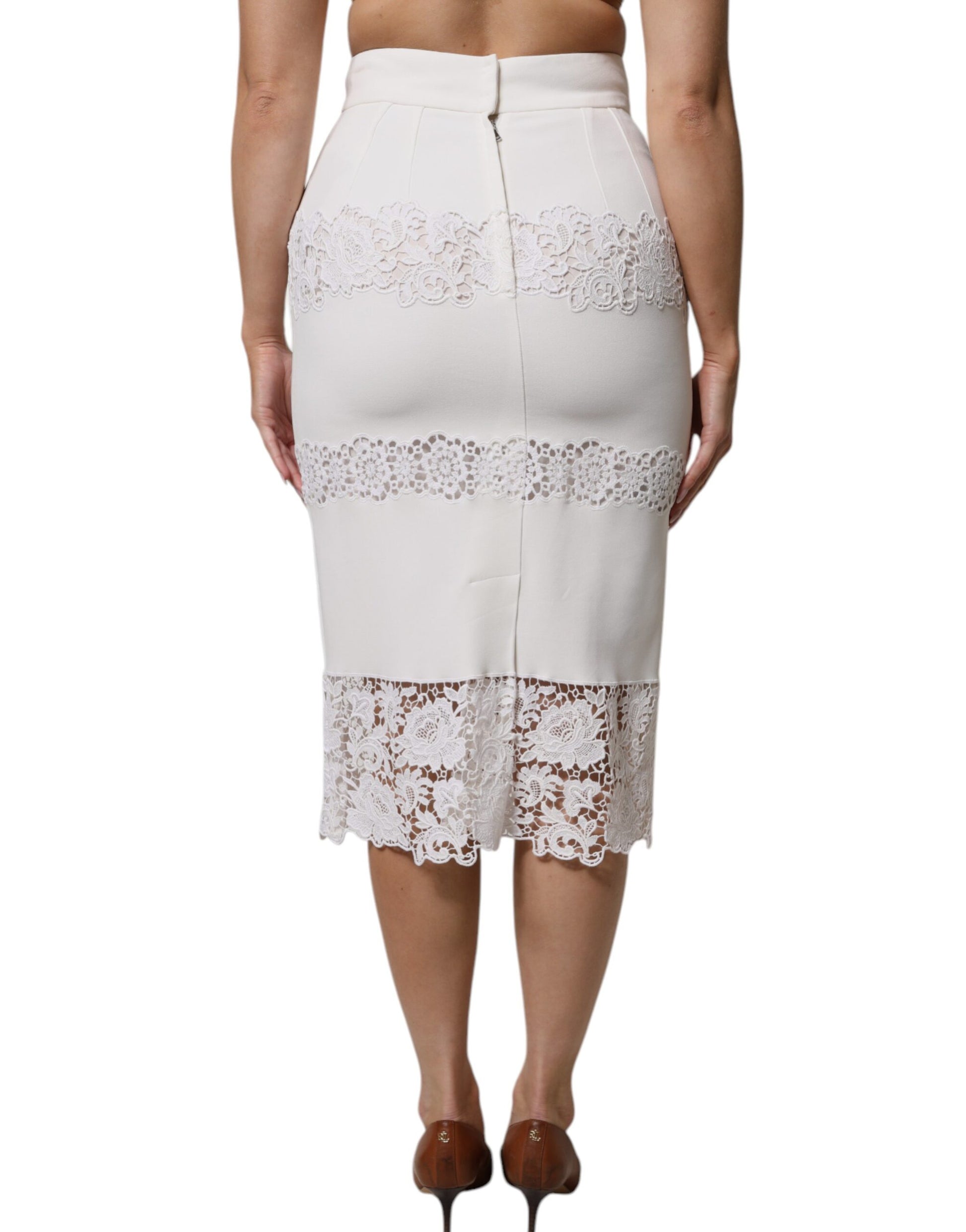White lace skirt on a model