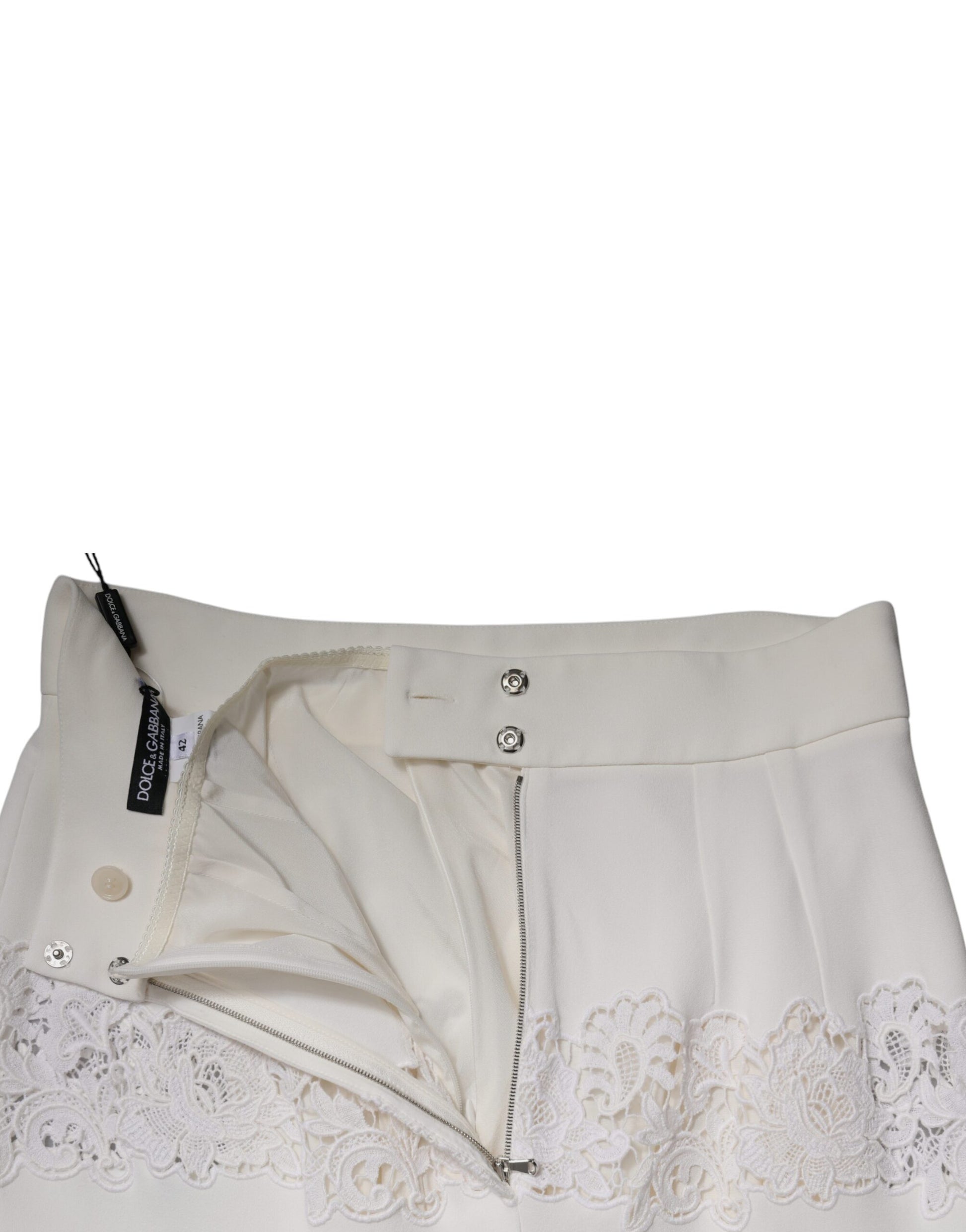 White lace skirt with zipper in front