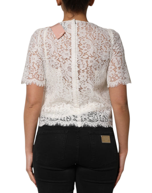 Woman's lace top and jeans
