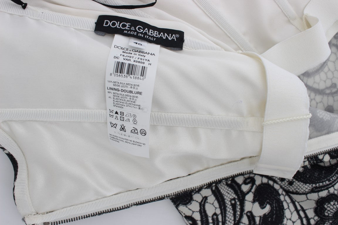 White bra with black trim and tag