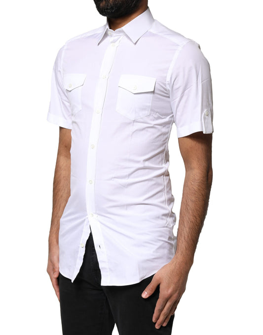 Man wearing white button down shirt