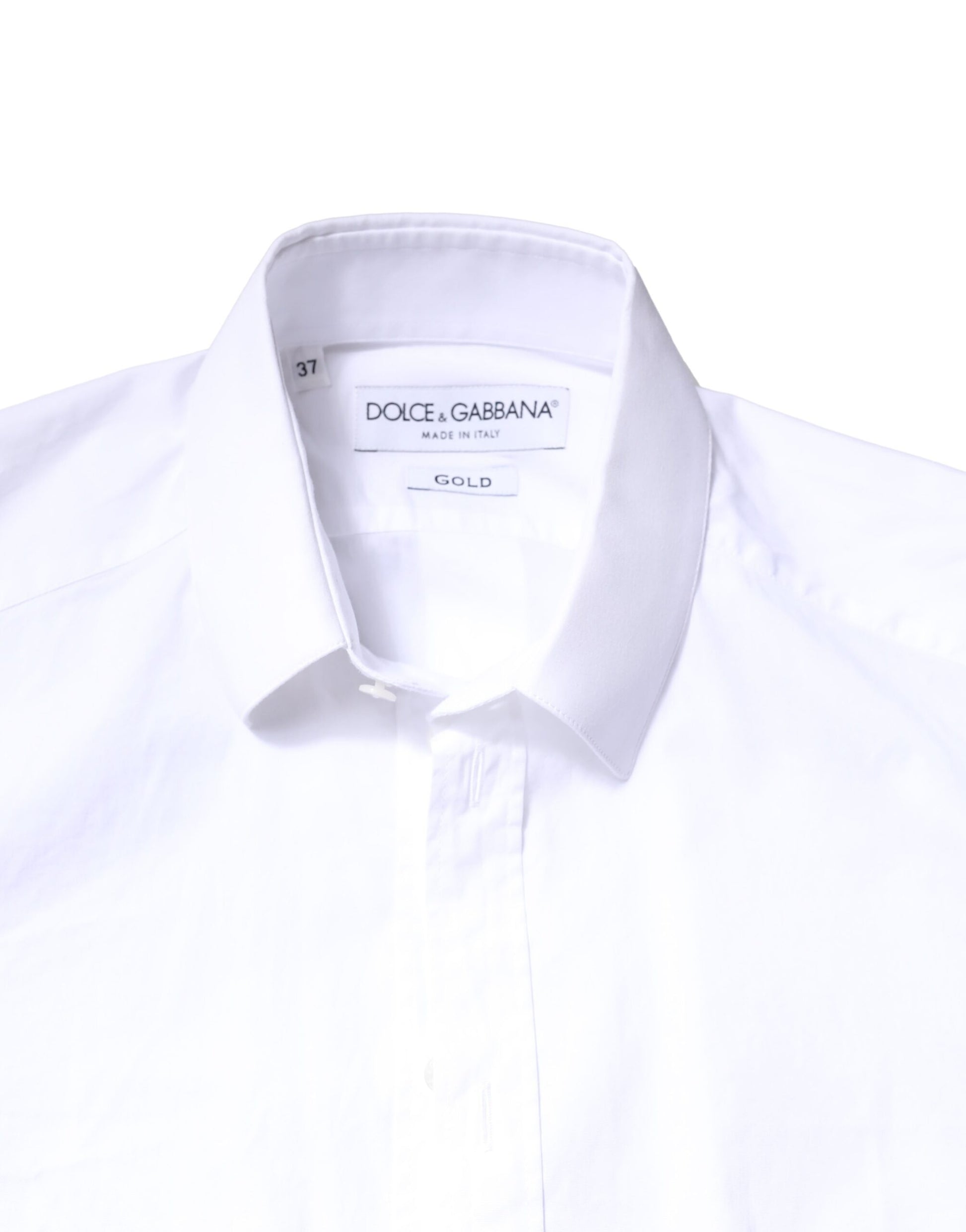 A white cotton dress shirt with long sleeves from Dolce & Gabbana