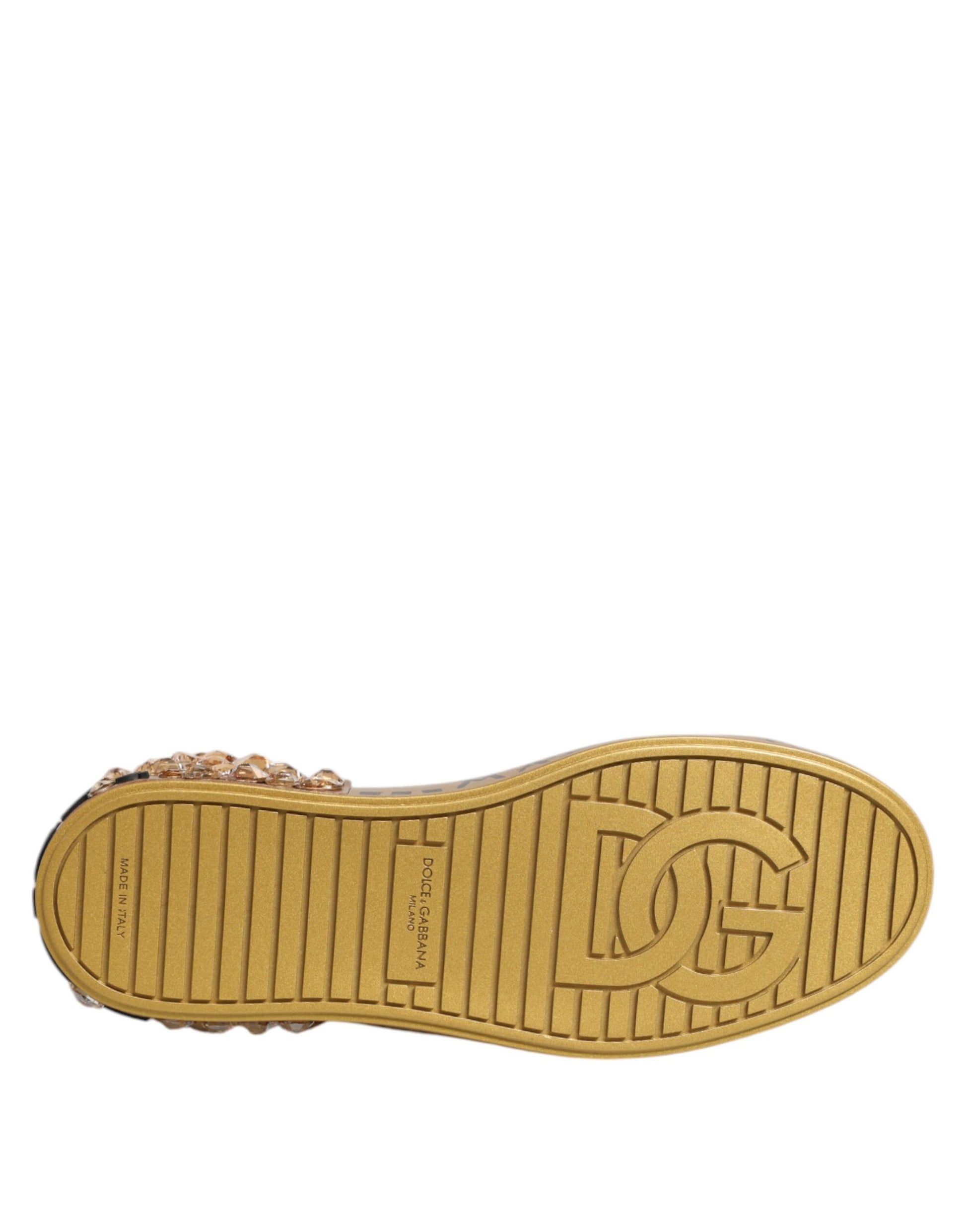 Yellow shoe with logo on sole