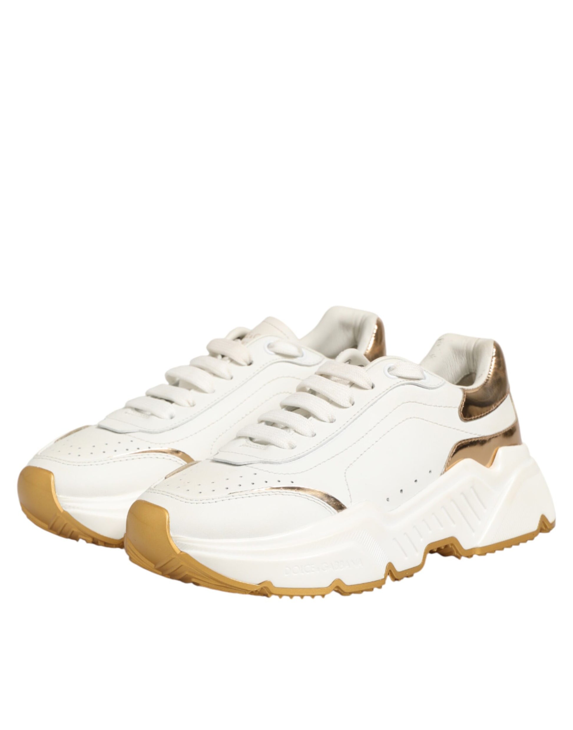 White sneakers with tan accents