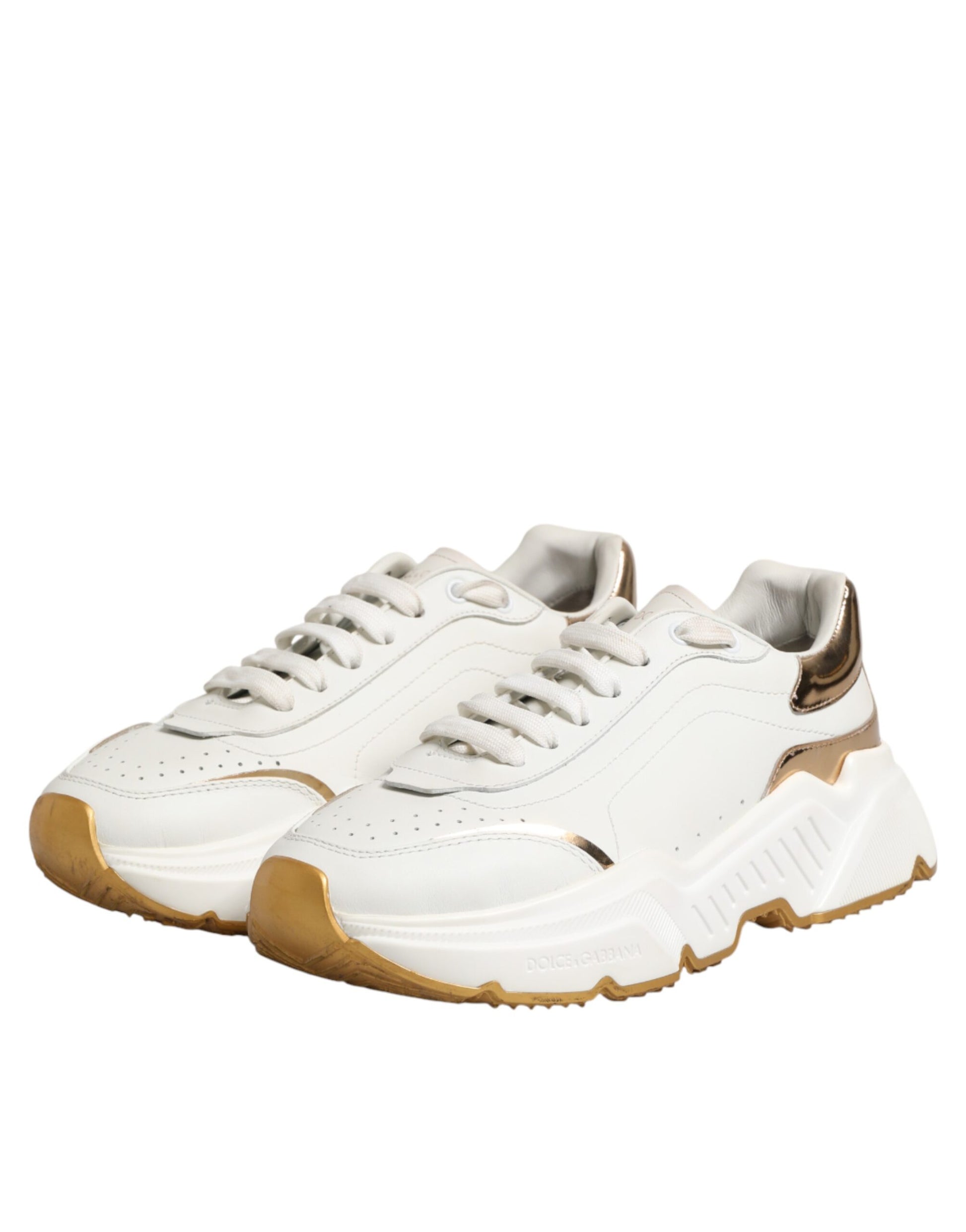 White sneakers with tan accents