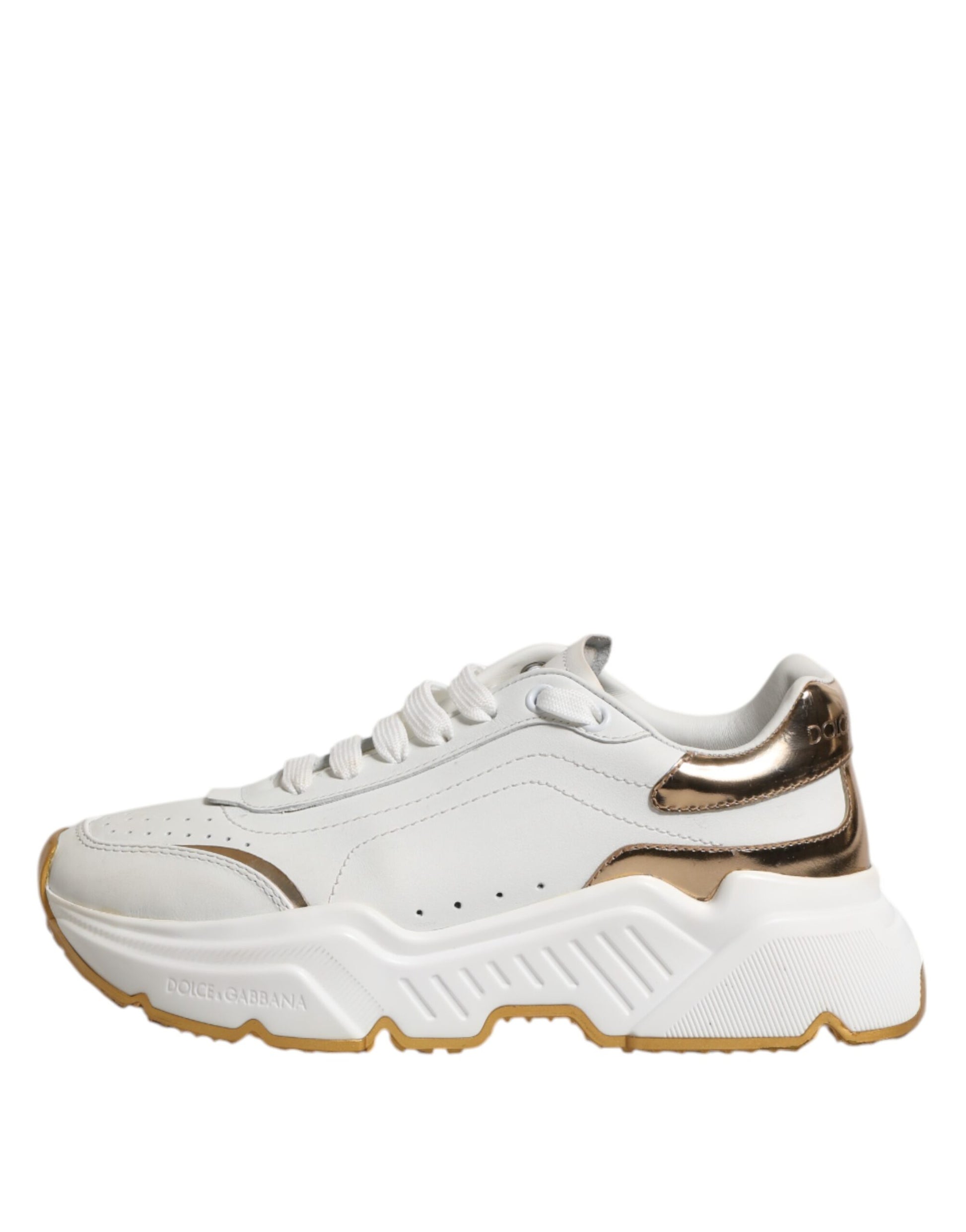 White gold sneakers with laces, featuring a low top design and a glittery pattern on the side