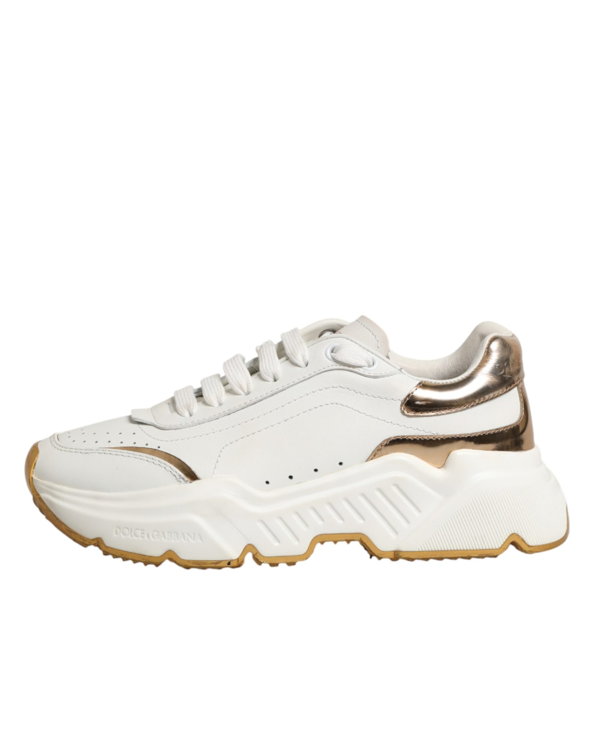 White gold low top sneakers with laces, featuring a glittery design on the side