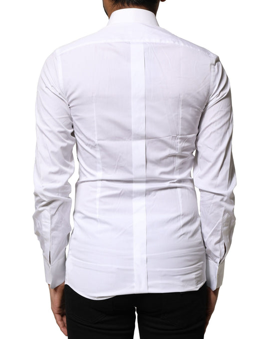White dress shirt with gold embroidery detailing on back