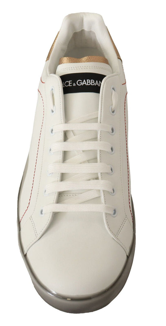 White sneaker with red laces and sole