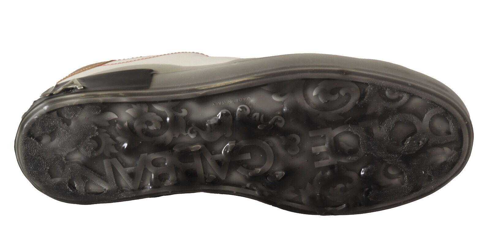 Black shoe with white sole and laces