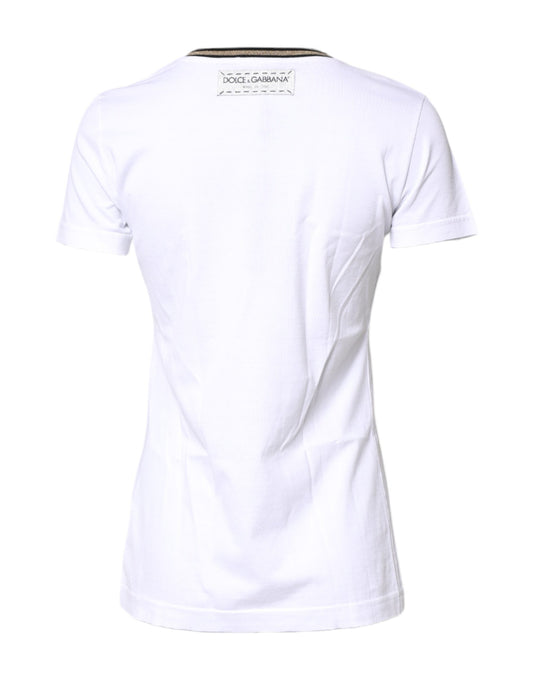 White short sleeve t-shirt on a hanger