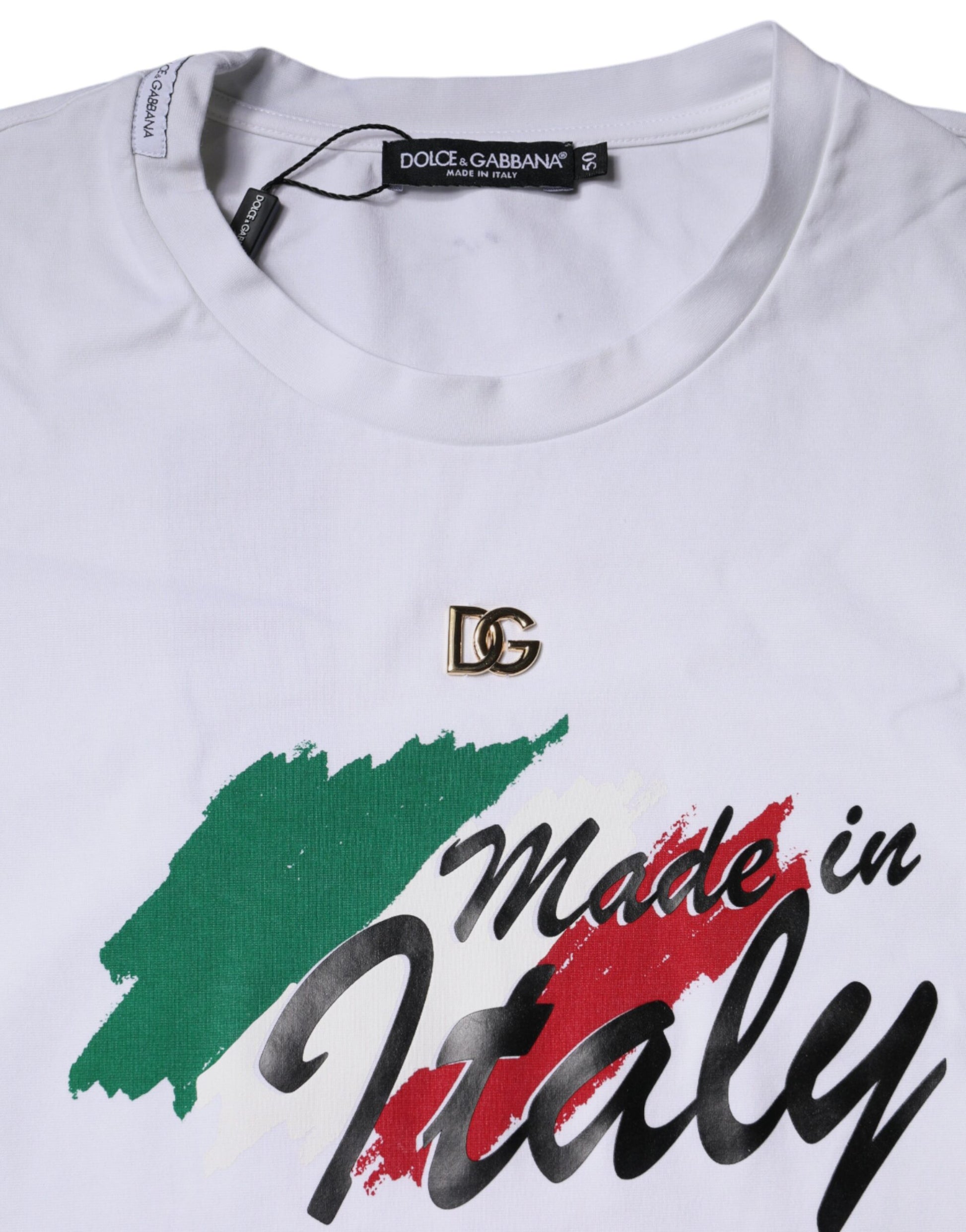 White t-shirt with Italian flag design
