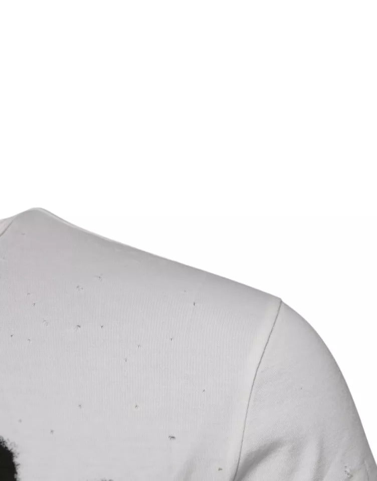 White short sleeve shirt with small black dots