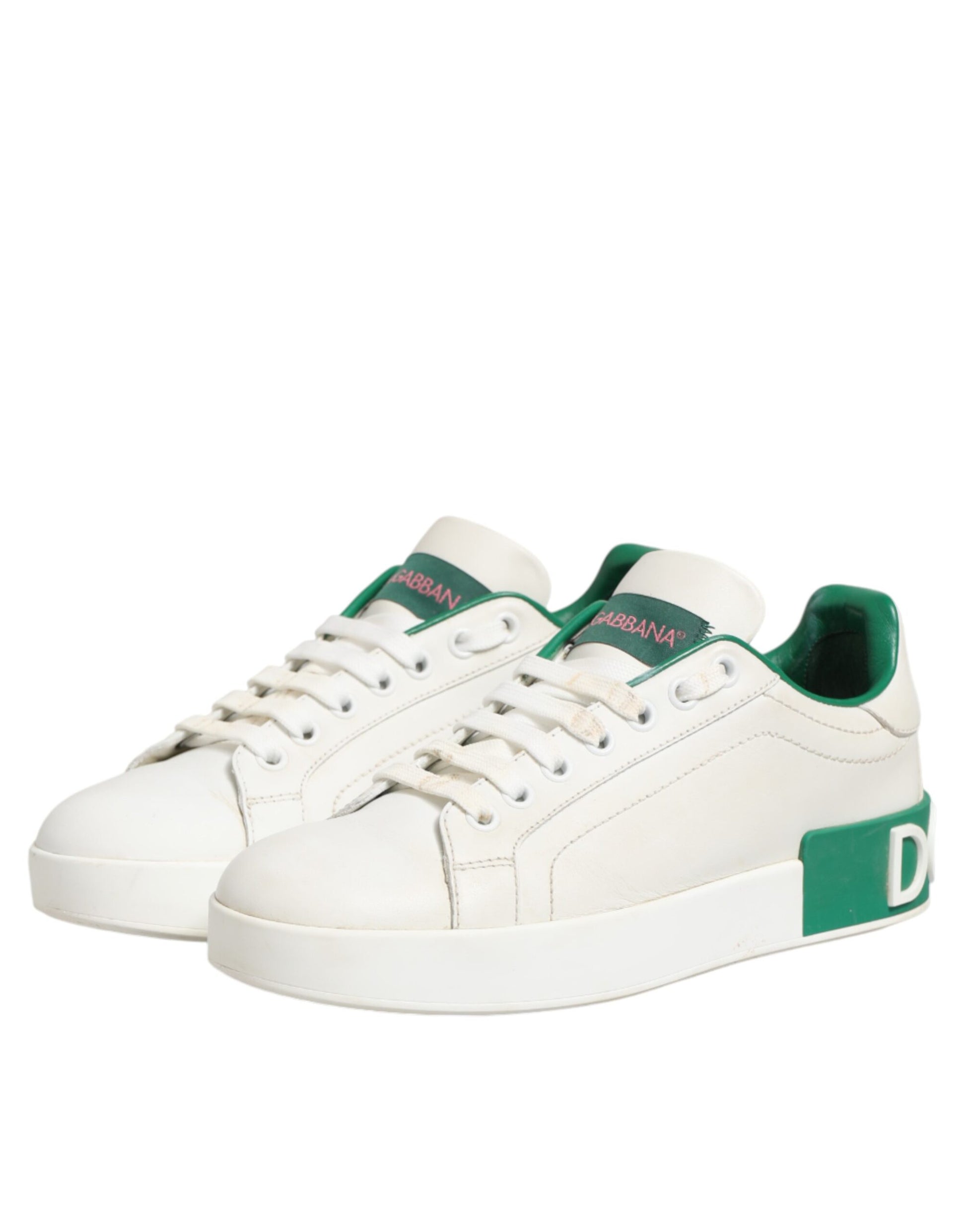 White sneakers with green accents