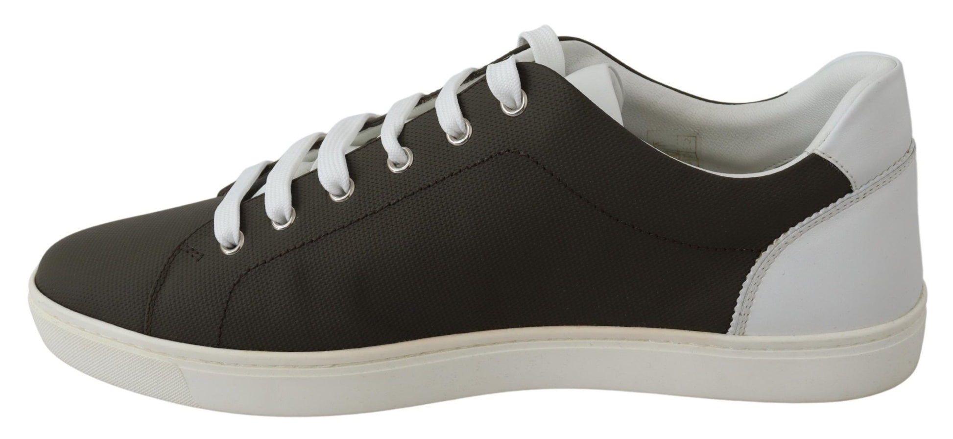 Black and white sneakers with laces
