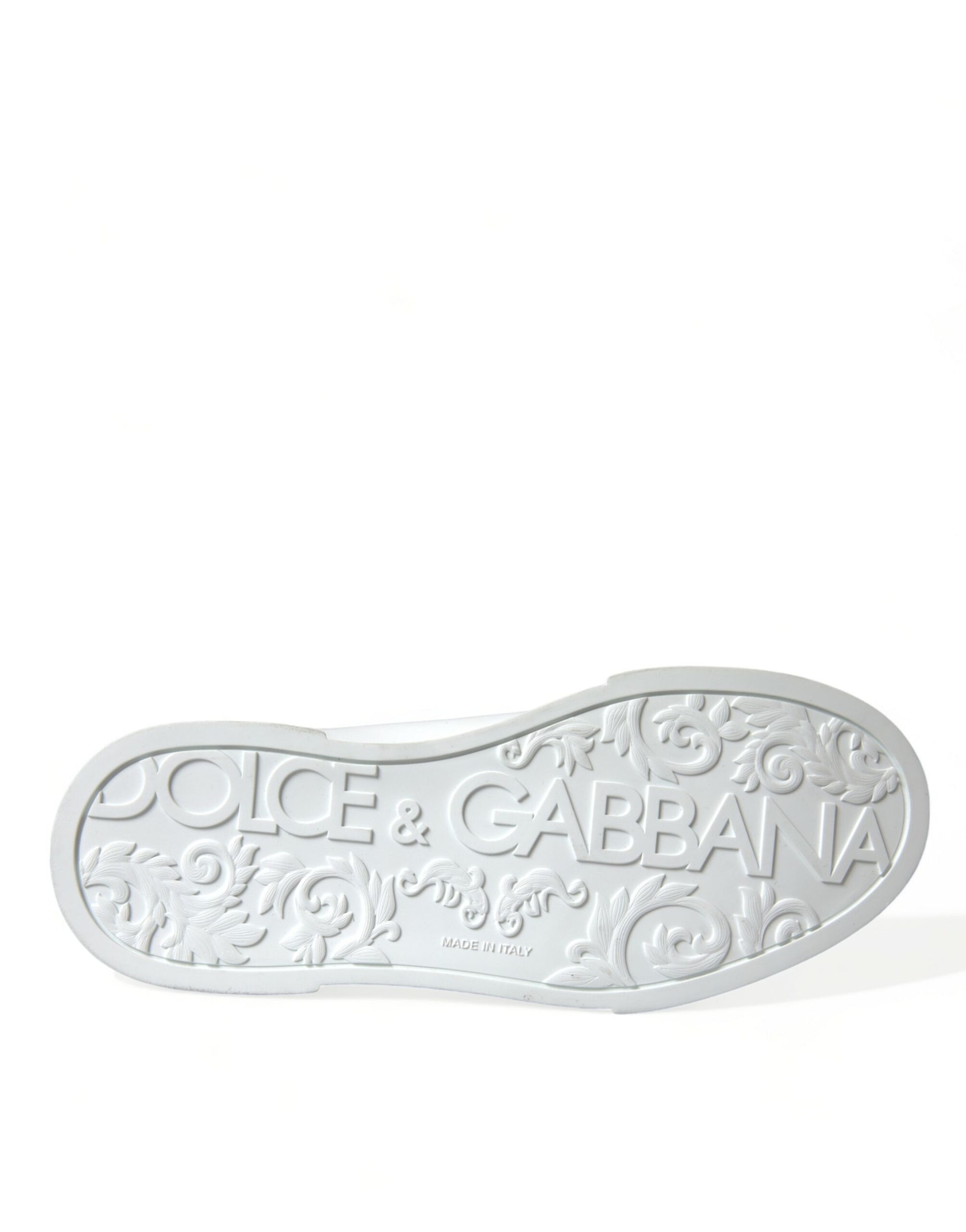 Silver shoe with embossed logo