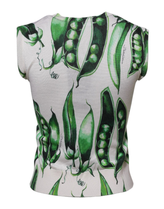 Green and white printed shirt on a mannequin