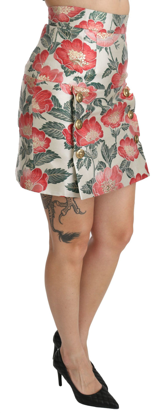 Floral patterned skirt with ruffle hem