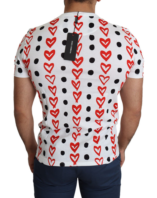 Short sleeved t-shirt with hearts pattern