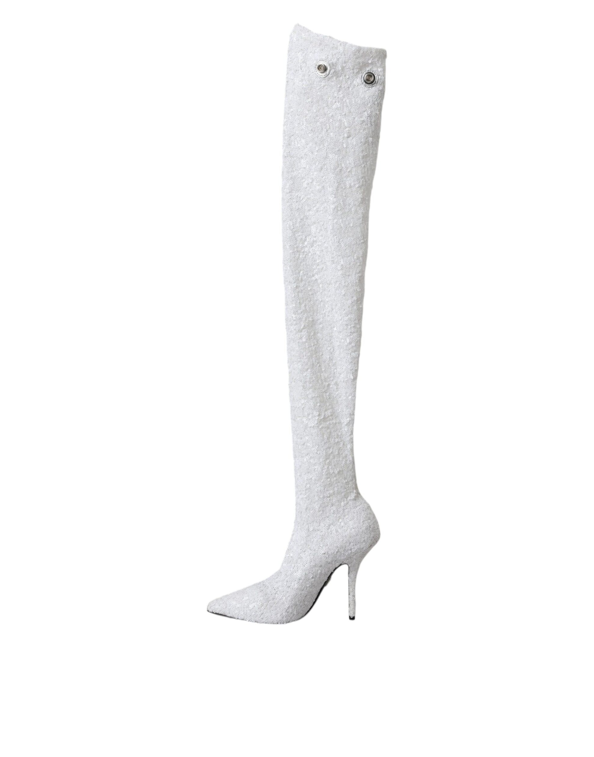 Tall silver glittery boot