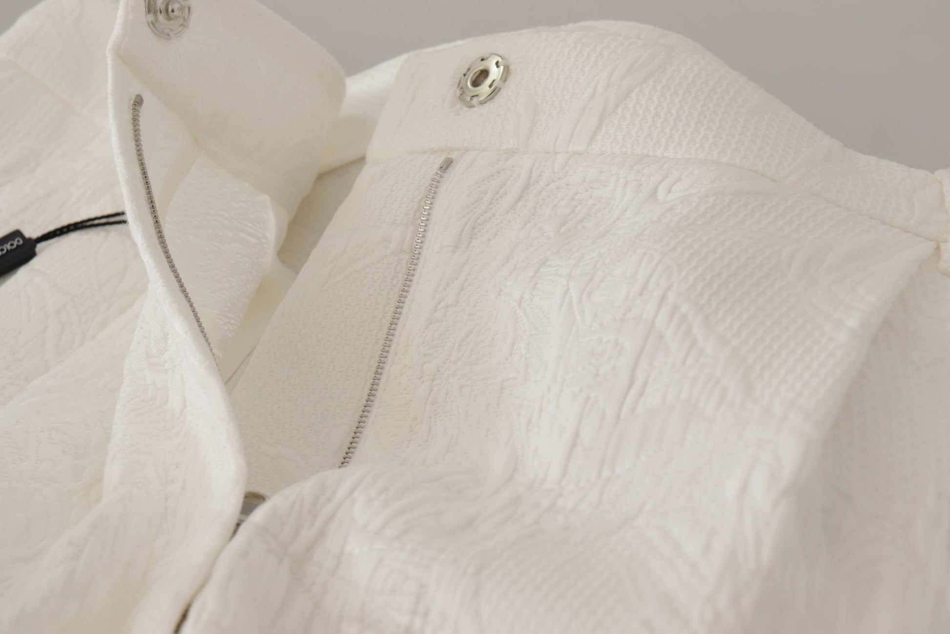 White jacket with zippered front pocket