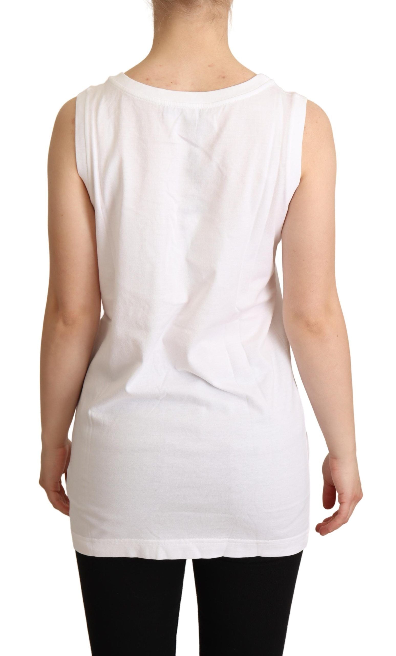 White tank top on woman's back