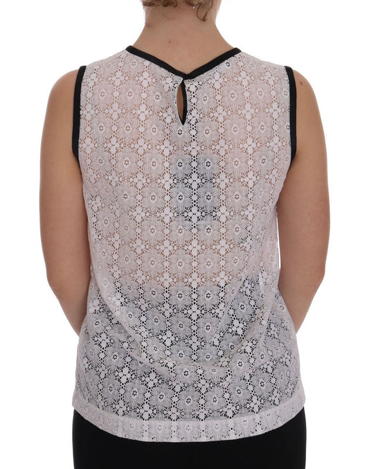 White lace backless top