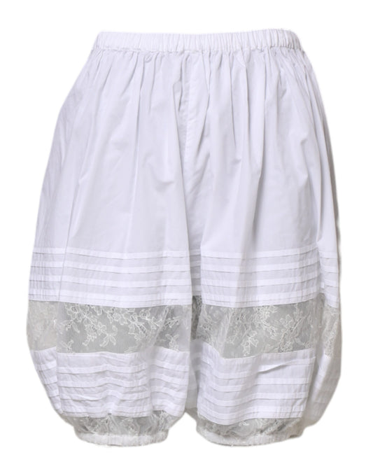White shorts with lace trim