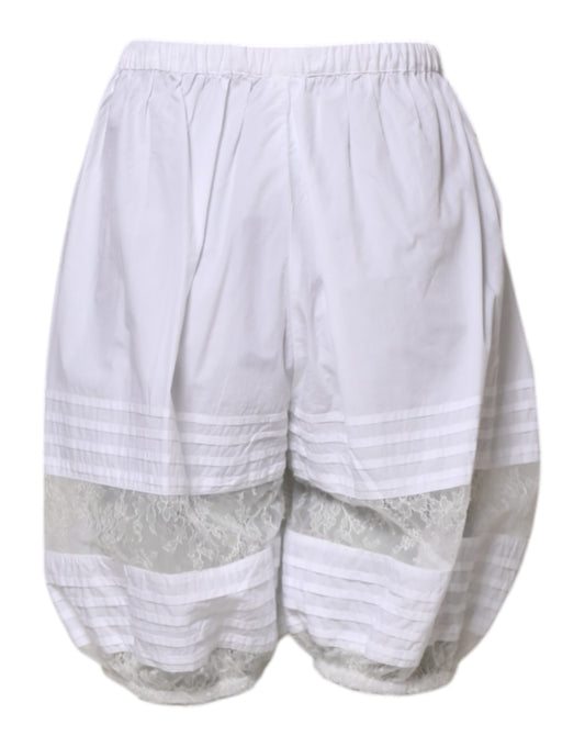 White shorts with lace trim