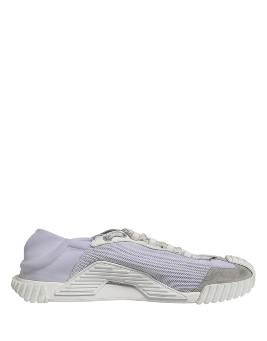 Light purple athletic shoe with white laces