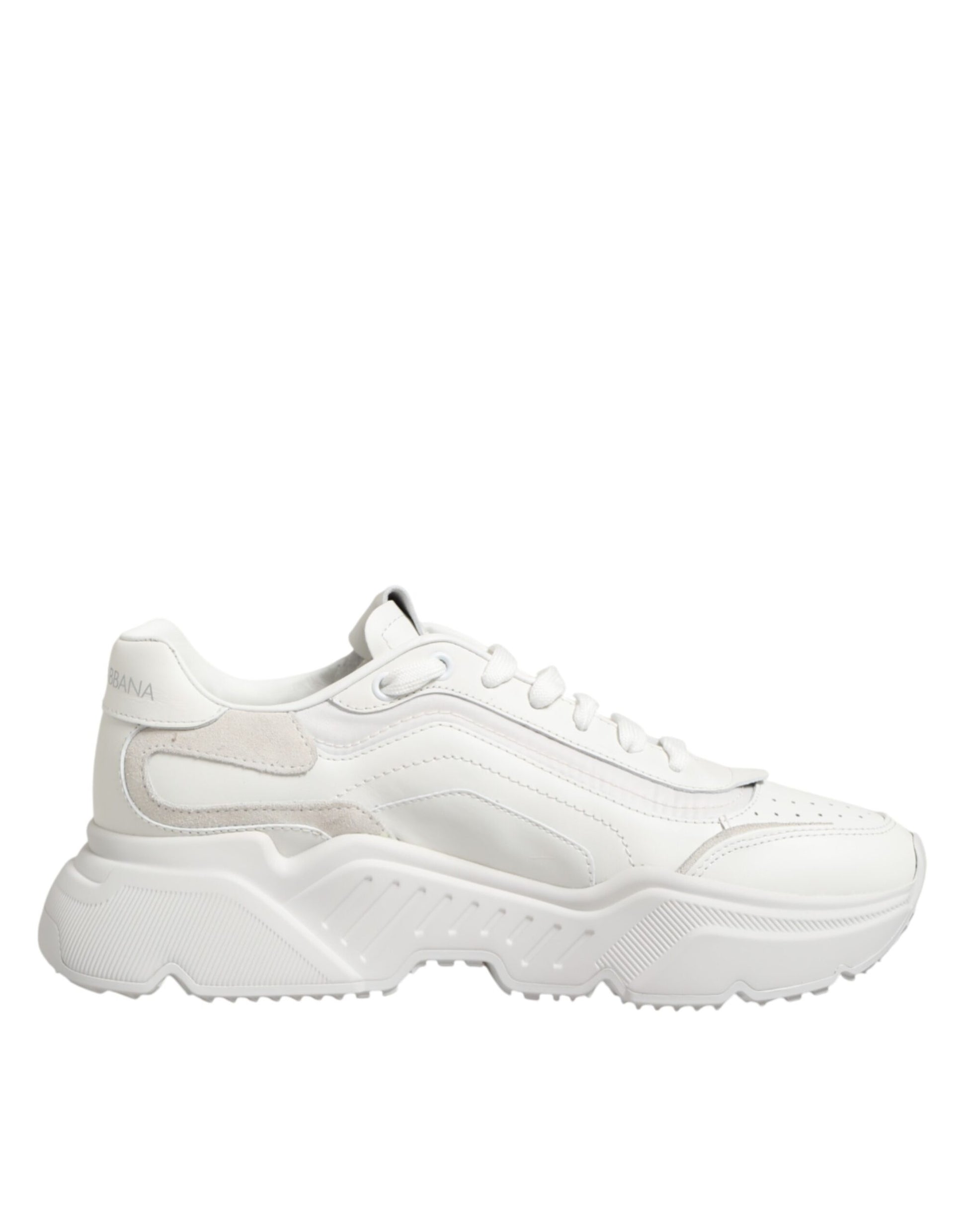 White sneaker with laces and a logo on the side